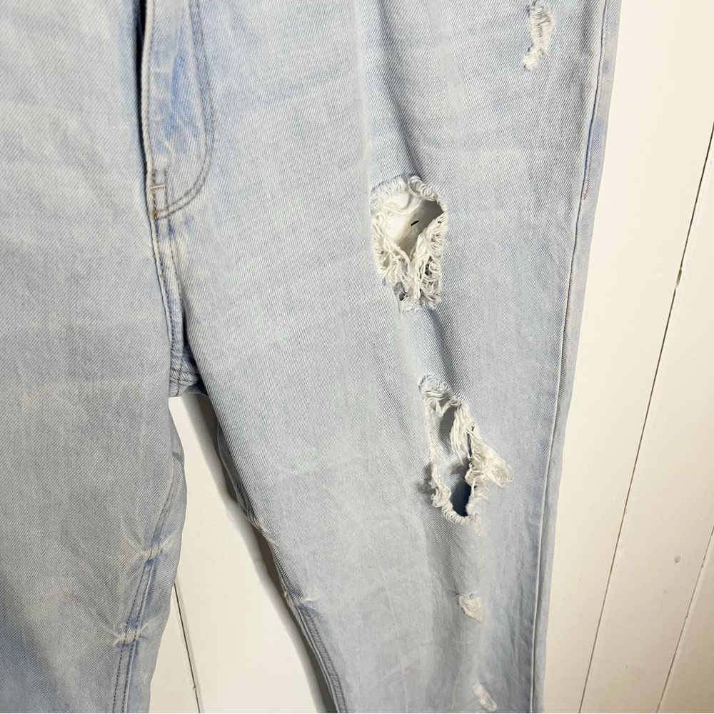 Zara TRF Denim Distressed Straight Leg Jeans. Size 10. - Picture 4 of 8